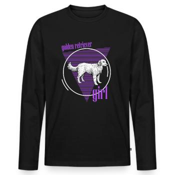 Goldenretrievers, Golden Retrievers, Golden Retrie - T-shirt manches longues Premium bio Homme - noir - Devant - Nico (187cm)