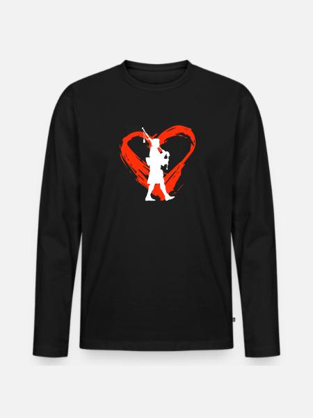 A Heart For Bagpipe - Men's Premium Organic Long Sleeve Shirt - black