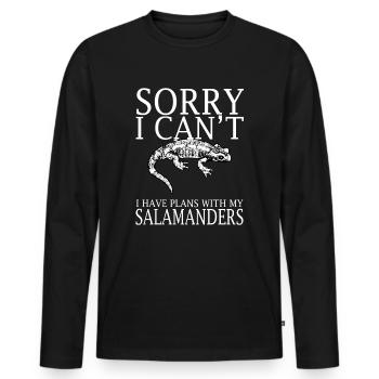 Salamanders Funny Tshirt - Männer Premium Bio Langarmshirt - Schwarz - Vorne - Nico (187cm)
