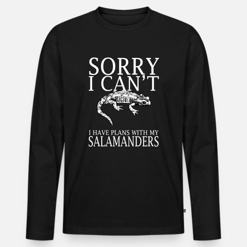 Salamanders Funny Tshirt - Männer Premium Bio Langarmshirt - Schwarz