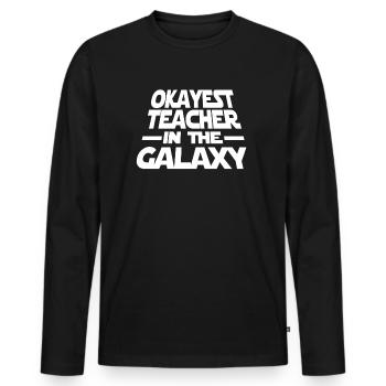 Okayest Teacher The Galaxy - Männer Premium Bio Langarmshirt - Schwarz - Vorne - Nico (187cm)