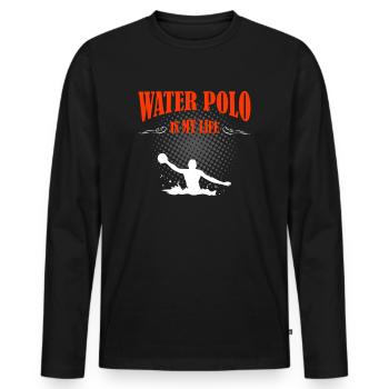 Water Polo - Männer Premium Bio Langarmshirt - Schwarz - Vorne - Nico (187cm)