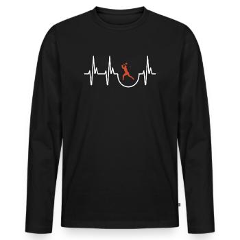 Hurling - Männer Premium Bio Langarmshirt - Schwarz - Vorne - Nico (187cm)