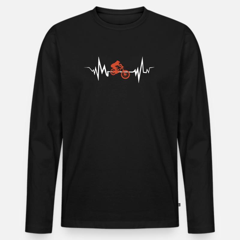 downhill - Männer Premium Bio Langarmshirt - Schwarz