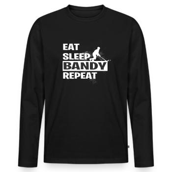 BANDY - Men's Premium Organic Long Sleeve Shirt - black - Front - Nico (187cm)