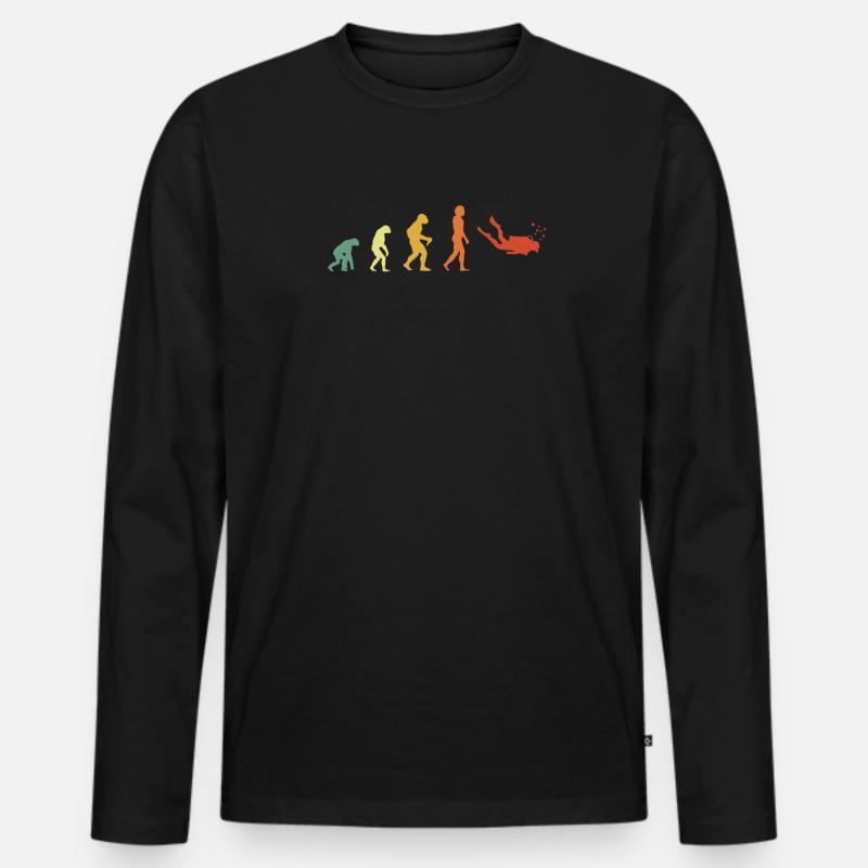 Distressed Diving Evolution - Männer Premium Bio Langarmshirt - Schwarz