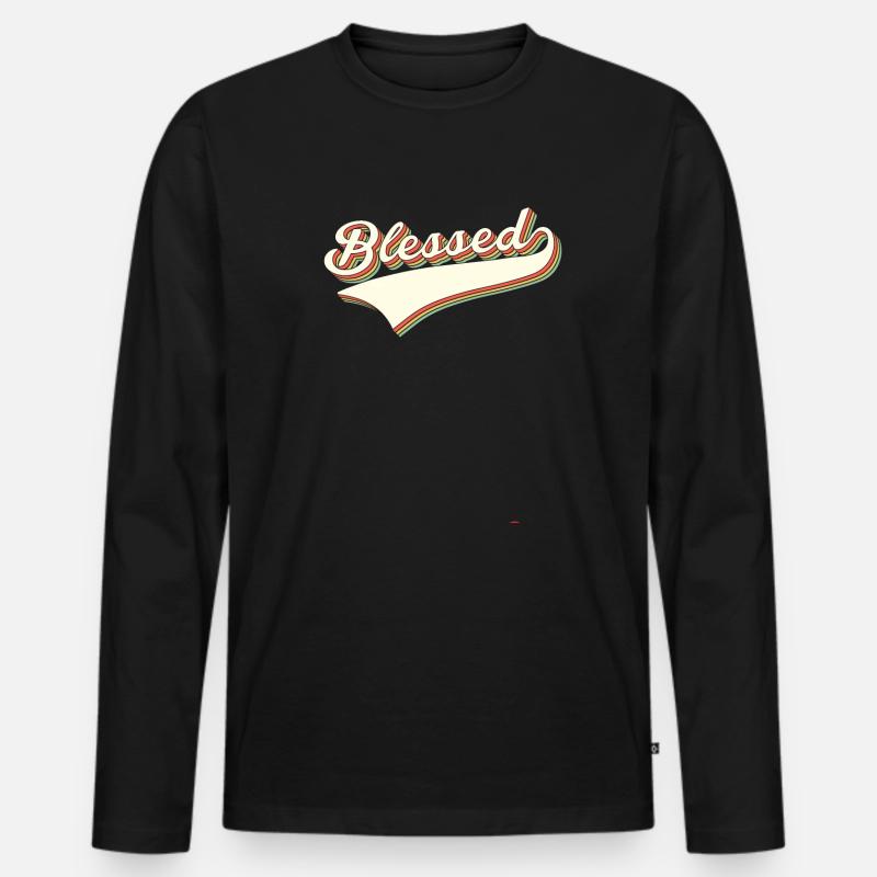 christian - Männer Premium Bio Langarmshirt - Schwarz