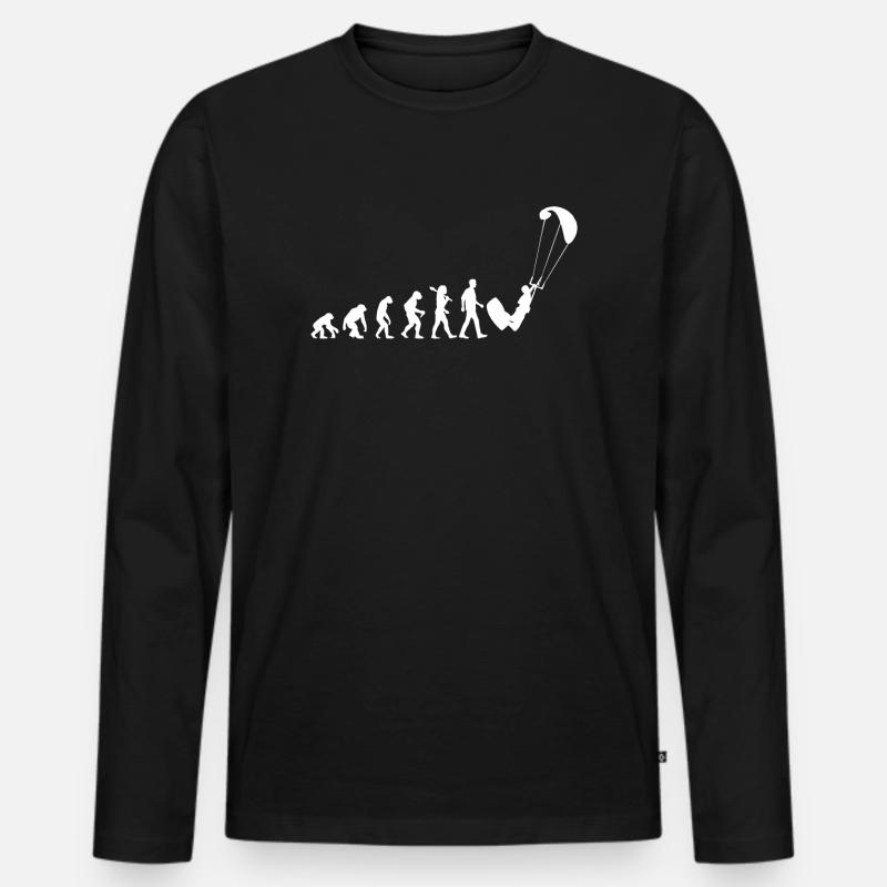 Kite Surfing - Männer Premium Bio Langarmshirt - Schwarz