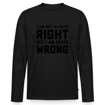 drôle - T-shirt manches longues Premium bio Homme - noir - Devant - Nico (187cm)