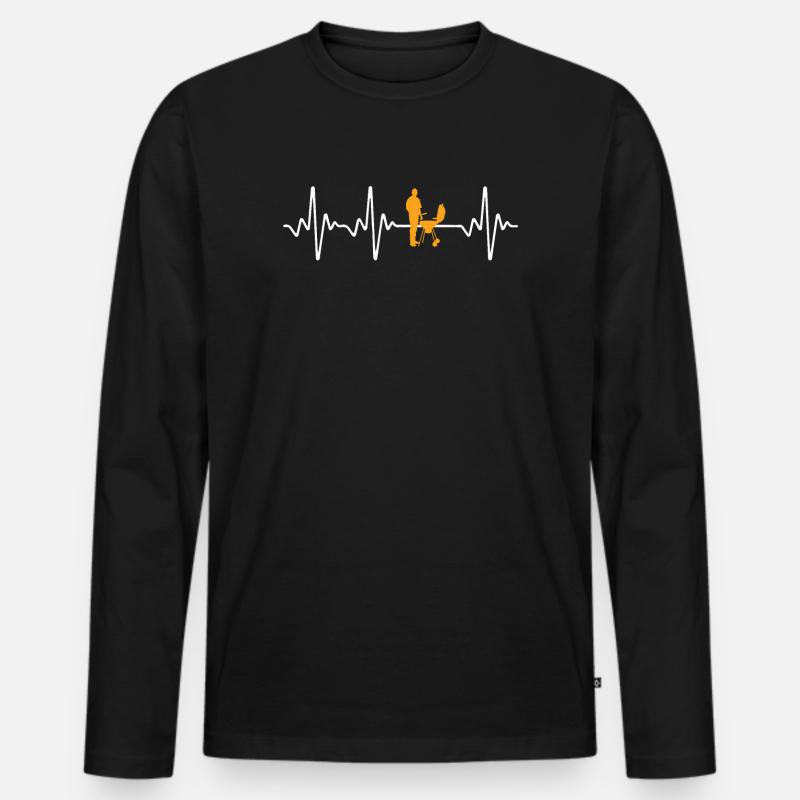 Grilling Yellow Tee Shirt Design - Männer Premium Bio Langarmshirt - Schwarz