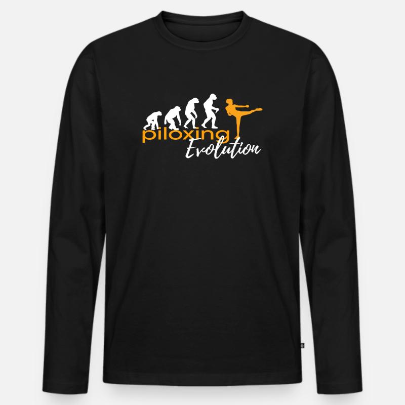 PILOXING EVOLUTION - Men's Premium Organic Long Sleeve Shirt - black