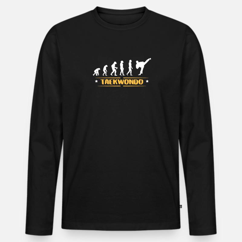 EVOLUTION TAEKWONDO - Männer Premium Bio Langarmshirt - Schwarz