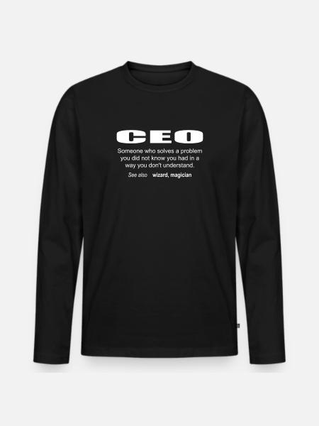 Ceo Description - Men's Premium Organic Long Sleeve Shirt - black