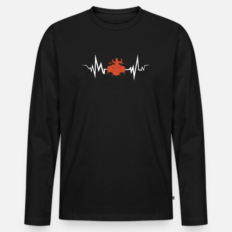 drums - Männer Premium Bio Langarmshirt - Schwarz