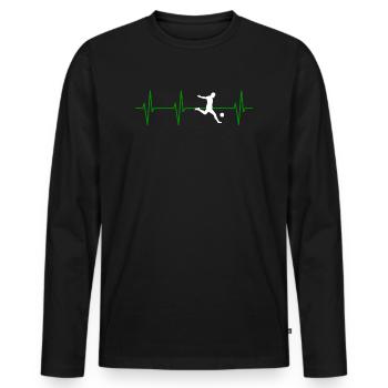 Cadeau de football pour votre mère et votre père - T-shirt manches longues Premium bio Homme - noir - Devant - Nico (187cm)