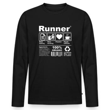 coureur - T-shirt manches longues Premium bio Homme - noir - Devant - Nico (187cm)