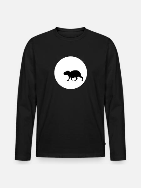 Capybara and Moon TEA - Men's Premium Organic Long Sleeve Shirt - black