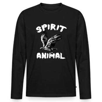 HAWK - Men's Premium Organic Long Sleeve Shirt - black - Front - Nico (187cm)