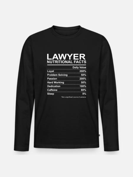 Lawyer Nutritional Facts - Men's Premium Organic Long Sleeve Shirt - black