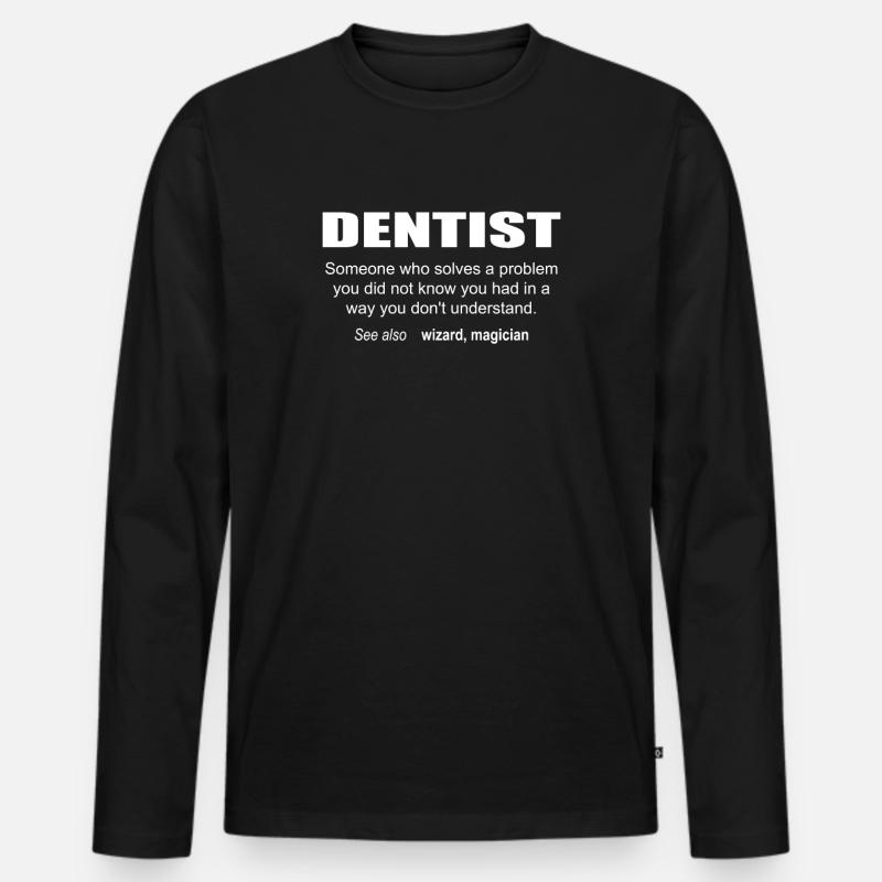 Dentist Description - Männer Premium Bio Langarmshirt - Schwarz
