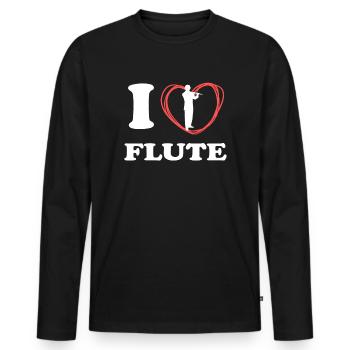 Flute T Shirt For Women - Männer Premium Bio Langarmshirt - Schwarz - Vorne - Nico (187cm)