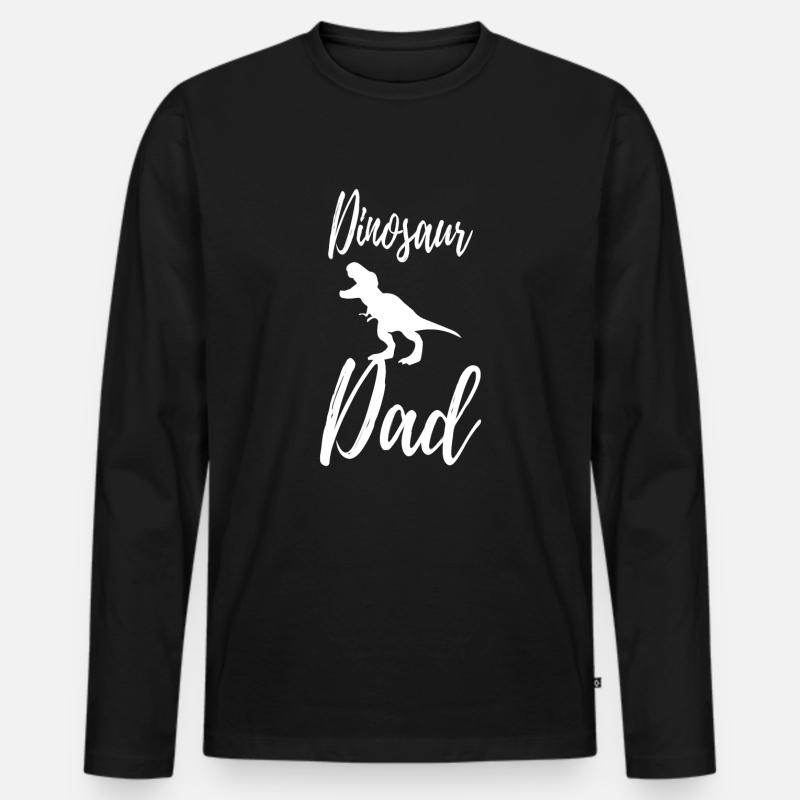 Dinosaur - Männer Premium Bio Langarmshirt - Schwarz