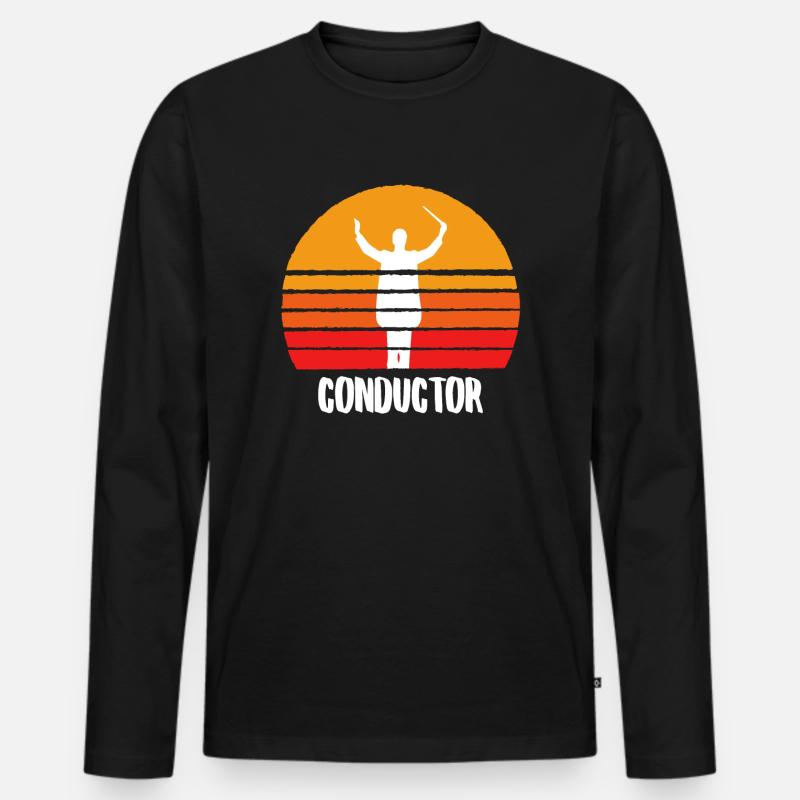 The Conductor - Männer Premium Bio Langarmshirt - Schwarz