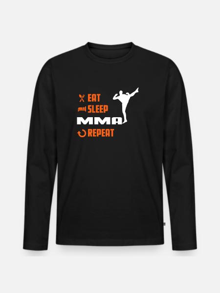 EAT SLEEP MMA - Mma Tshirt - Men's Premium Organic Long Sleeve Shirt - black