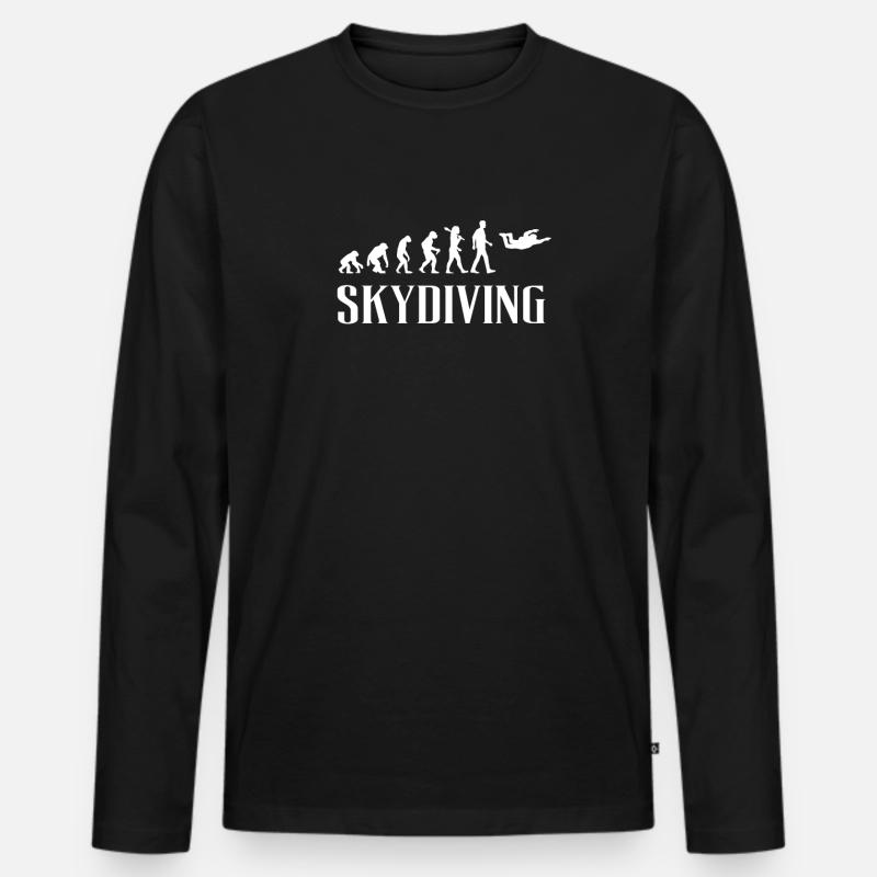 Skydiving Evolution Gift Idea - T-shirt manches longues Premium bio Homme - noir