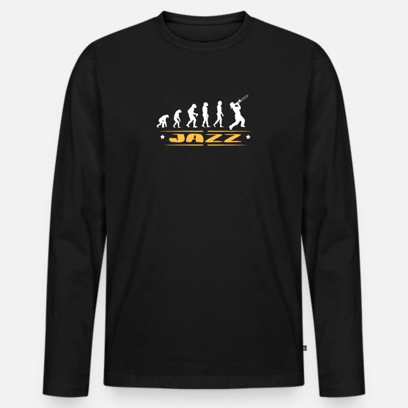 EVOLUTION JAZZ - Men's Premium Organic Long Sleeve Shirt - black