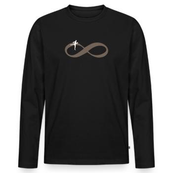 MUAY THAI FOR EVER Muay Thai Infinity - T-shirt manches longues Premium bio Homme - noir - Devant - Nico (187cm)