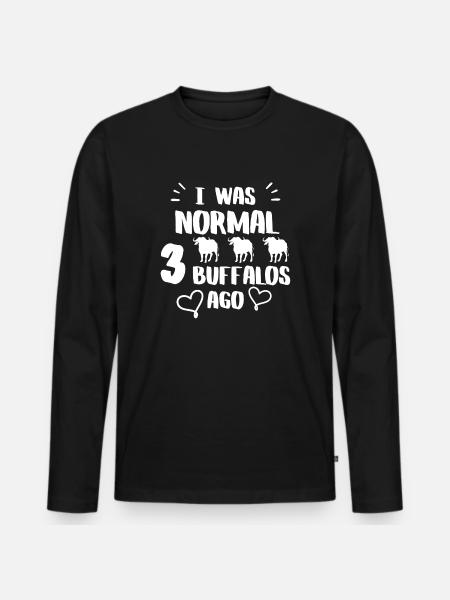 Fancy Buffalo Tshirt - Männer Premium Bio Langarmshirt - Schwarz