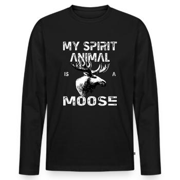 Spirit Animal Mosses - Men's Premium Organic Long Sleeve Shirt - black - Front - Nico (187cm)