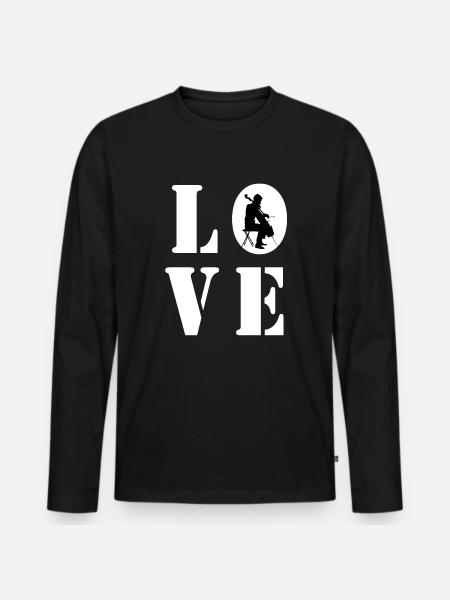 LOVE CELLO - Men's Premium Organic Long Sleeve Shirt - black