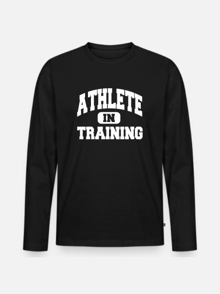 Athlete in training - Men's Premium Organic Long Sleeve Shirt - black