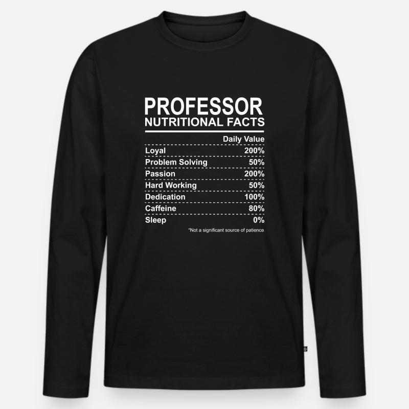 Professor Nutritional Facts - Männer Premium Bio Langarmshirt - Schwarz