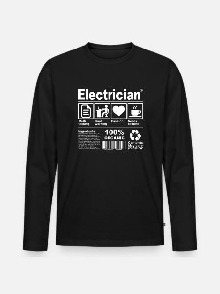Electrician - Men's Premium Organic Long Sleeve Shirt - black