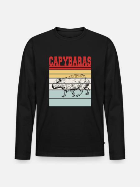 capybaras - T-shirt manches longues Premium bio Homme - noir