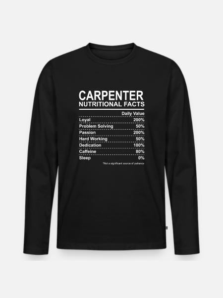Carpenter Nutritional Facts - T-shirt manches longues Premium bio Homme - noir