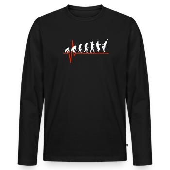 Swing Dance Heartbeat - ÉVOLUTION DE LA DANSE SWING - T-shirt manches longues Premium bio Homme - noir - Devant - Nico (187cm)