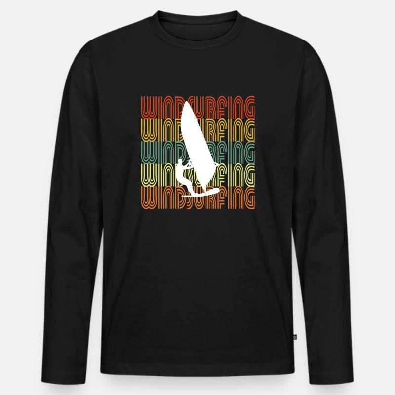 WINDSURFING - Männer Premium Bio Langarmshirt - Schwarz