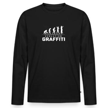 EVOLUTION DES GRAFFITI - T-shirt manches longues Premium bio Homme - noir - Devant - Nico (187cm)