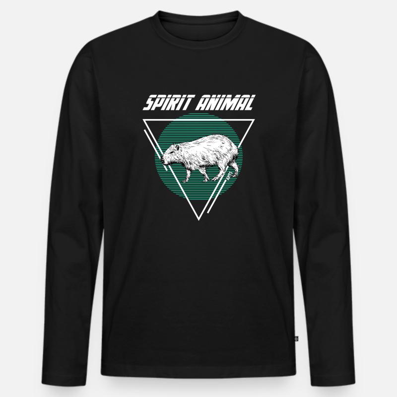 Capybara - Männer Premium Bio Langarmshirt - Schwarz