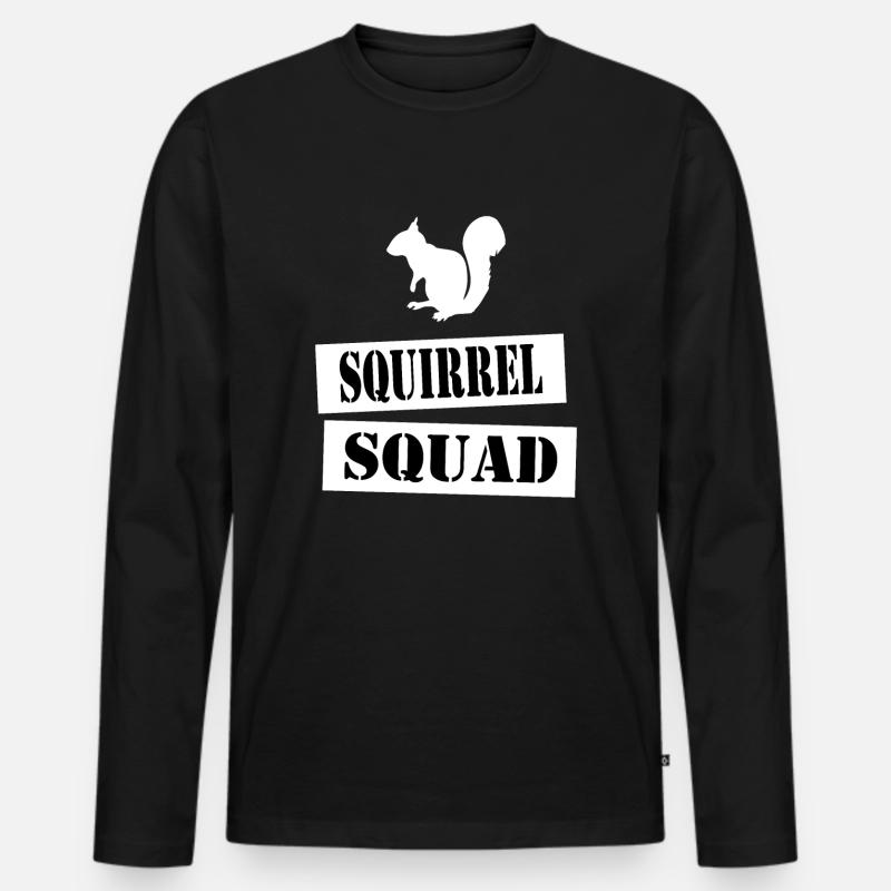 join the squirrel squad - Männer Premium Bio Langarmshirt - Schwarz