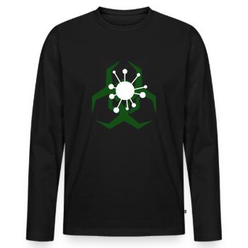 Corona Virus - Männer Premium Bio Langarmshirt - Schwarz - Vorne - Nico (187cm)