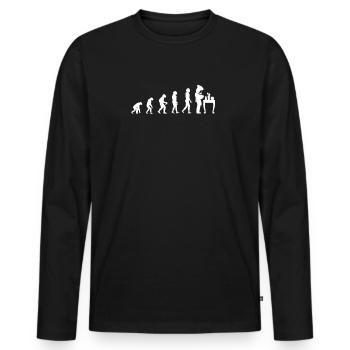 evolution of cooking - Männer Premium Bio Langarmshirt - Schwarz - Vorne - Nico (187cm)