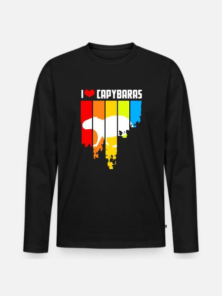 Retro capybara design - Men's Premium Organic Long Sleeve Shirt - black