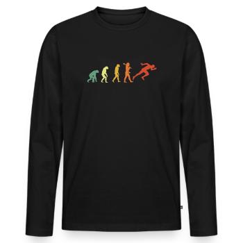 Sprinter Evolution Retro Edition - Men's Premium Organic Long Sleeve Shirt - black - Front - Nico (187cm)