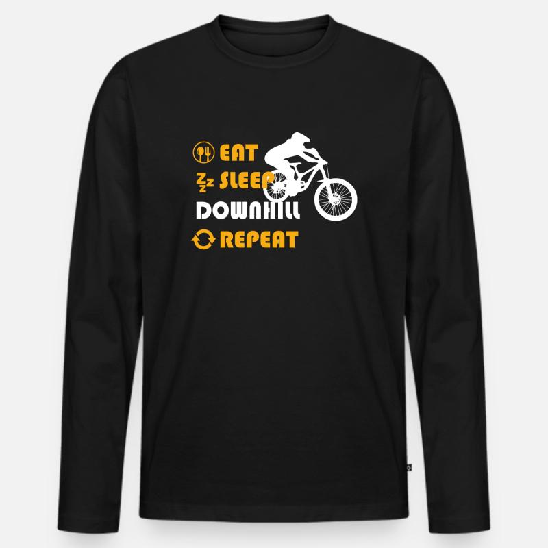 Downhill Graphic Tshirt - Männer Premium Bio Langarmshirt - Schwarz