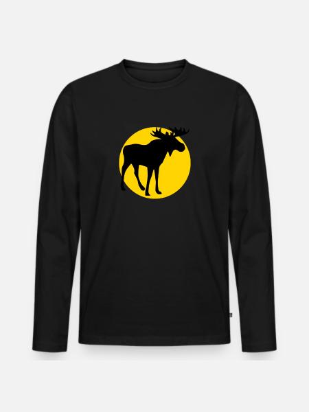 moose and moon - Men's Premium Organic Long Sleeve Shirt - black